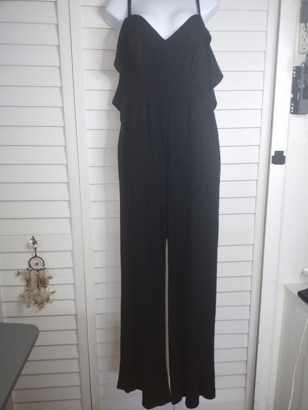 Torrid Ruffle Strap Cold Shoulder Adj Strap Zipper Jumpsuit size 12